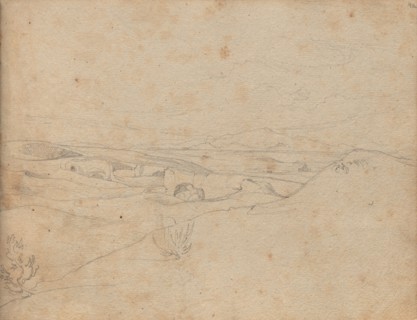 Album with Views of Rome and Surroundings, Landscape Studies, page 40a: Roman Landscape. Franz