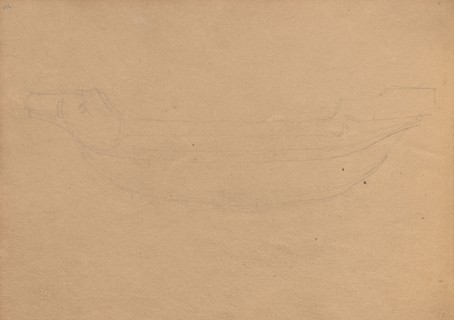 Album with Views of Rome and Surroundings, Landscape Studies, page 19b: Sketch of a boat. Franz