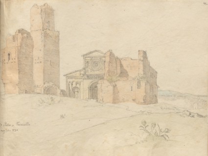 Album with Views of Rome and Surroundings, Landscape Studies, page 41a: "St. Pietro, Toscanella".