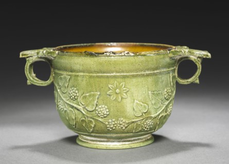 Skyphos, 1-100. Probably Turkey, Roman, 1st Century. Earthenware with slip decoration; overall: 8.4