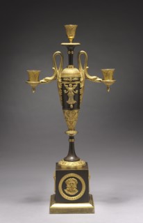 Candelabrum, c. 1800. France, late 18th-early 19th century. Gilt and patinated metal; overall: 49.9