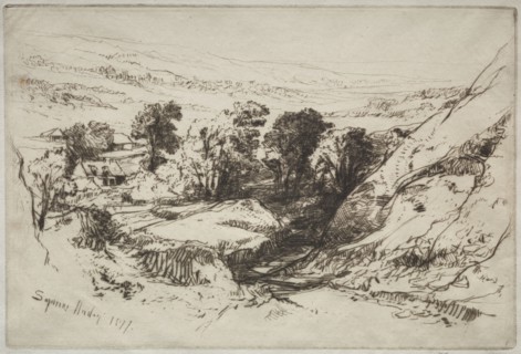Nine Barrow Down, 1877. Francis Seymour Haden (British, 1818-1910). Drypoint