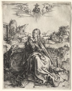 Holy Family with the Butterfly, c. 1495. Albrecht Dürer (German, 1471-1528). Engraving