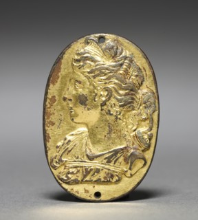 Bust of a Woman (Diana?), c. 1500. Northern Italy, 16th century. Gilt bronze; overall: 5 x 3.4 cm