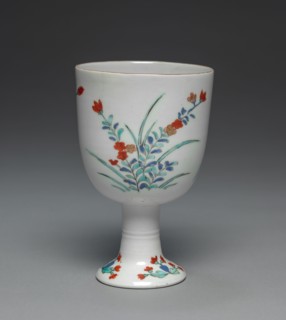 Goblet with Three Sprigs of Flowers: Ko Imari Type, c. 1700. Japan, Edo Period (1615-1868).
