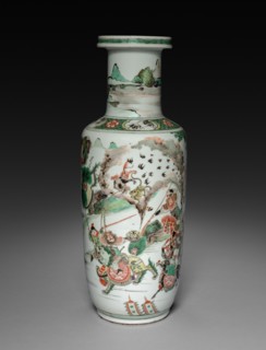 Vase with Decoration of Horsemen, 1622-1722. China, Qing dynasty (1644-1912), Kangxi reign