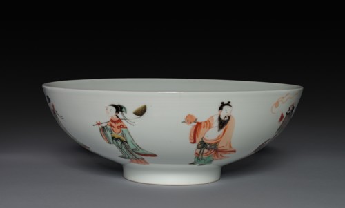 Bowl with Eight Immortals, 1662-1722. China, Jiangxi province, Jingdezhen kilns, Qing dynasty