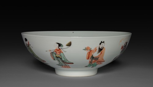 Bowl with Eight Immortals, 1662-1722. China, Jiangxi province, Jingdezhen kilns, Qing dynasty