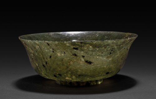 Bowl, 1736-1795. China, Qing dynasty (1644-1912), Qianlong reign (1735-1795). Spinach jade;