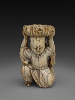 Kneeling Boy, 16th Century. China, Ming dynasty (1368-1644). Ivory; overall: 11 cm (4 5/16 in.).