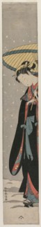Woman (Bihin) with Parasol in Snow (From the series Mu Tamagawa). Suzuki Harunobu (Japanese,