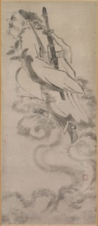 The Ascending Daoist Immortal, 18th century. Japan, Edo period (1615-1868). Hanging scroll; ink on