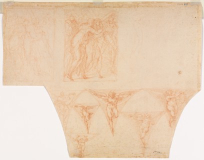 Studies for Christ Meeting His Mother on the Road to Calvary, Studies of an Angel in a Pendentive