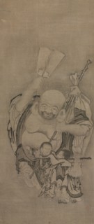 Hotei with Daoist Immortals: Hotei, c. 1575-1600. Kyuseki Tomonobu (Japanese, 1653–1721). Triptych
