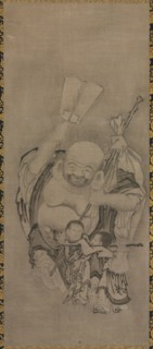 Hotei with Daoist Immortals: Hotei, c. 1575-1600. Kyuseki Tomonobu (Japanese, 1653–1721). Triptych