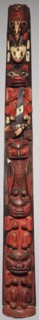 Totem Pole, c. 1880. Northwest Coast, Tlingit, 19th century. Carved and painted wood; overall: 189