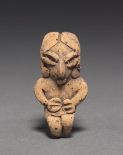 Figurine, 400-100 BC. Mexico, Guanajuato, Chupícuaro. Pottery with traces of white and red pigment;