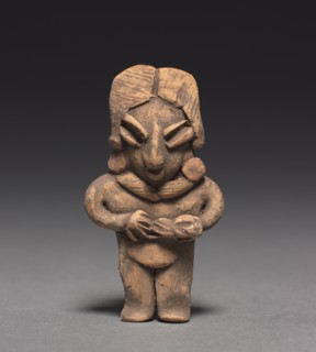 Male Figurine, 400-100 BC. Mexico, Guanajuato, Chupícuaro. Pottery with traces of white and red