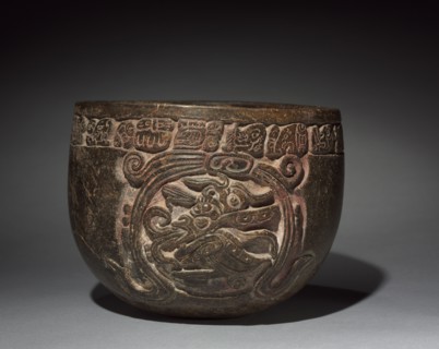 Carved Vessel, c. 600-1000. Mexico, Campeche, Maya, Chocholá Style. Earthenware; overall: 12.1 x 16