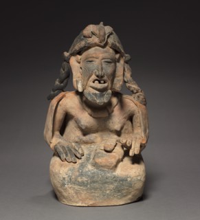 Elderly Figure, 600-900. Mexico, Campeche, Veracruz Monumental Sculpture Type. Molded and modeled