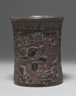 Vessel with Ballplayer, c. 600-1000. Mexico, Yucatán, Maya (Chocholá) style (250-900). Earthenware,