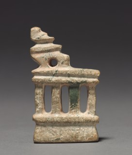 Architectural Model, 100 BC - 300. Mexico, Guerrero, Mezcala. Serpentine; overall: 9.2 x 5.4 x 1.8