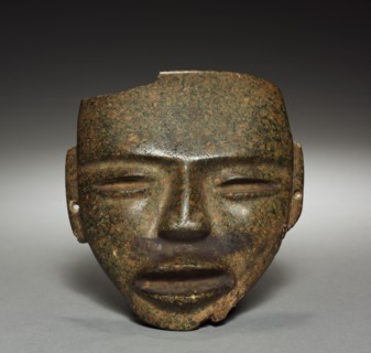 Mask, 1-550. Central Mexico, Teotihuacán (from Guerrero?), Classic Period. Green stone; overall: 13