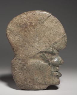 Ballgame Thin Stone Head (Hacha), 600-900. South or southeast Mesoamerica, Classic Veracruz style