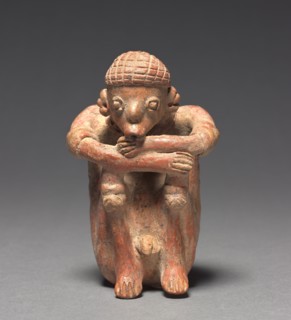 Emaciated Crouching Figure, c. 100 BC-AD 300. Mexico, Nayarit, San Sebastian Red Style. Earthenware