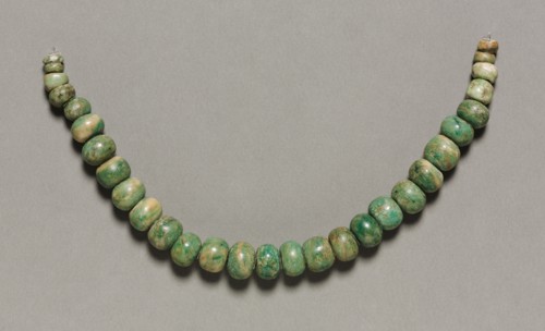 Necklace, 150-200. Central Mexico, Teotihuacán, Classic Period. Jadeite-albitite?; overall: 40.3 cm