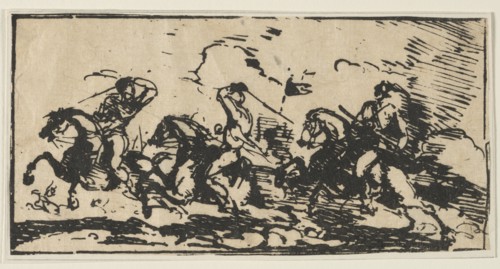 Cavalry Battle, c. 1803. Anonymous. Lithograph