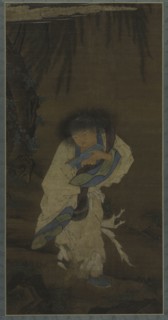 Poet and Recluse Hanshan, 1400s. China, Ming dynasty (1368-1644). Hanging scroll, ink and color on