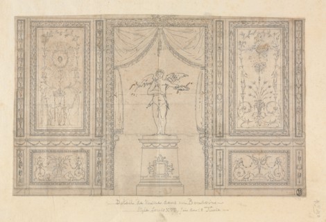 Statue of Cupid in a Wall Niche, late 18th century. Paolo Vincenzo Bonomini (Italian, 1757-1834).