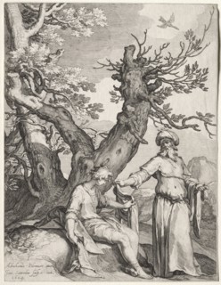 Scenes of the Prophet Ahijah: Ahijah and Jeroboam, 1604. Jan Saenredam (Dutch, 1565-1607), Jan