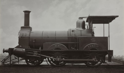Locomotive, c. 1880s. John (British) Stuart (British, 1831-1907). Albumen print from wet collodion