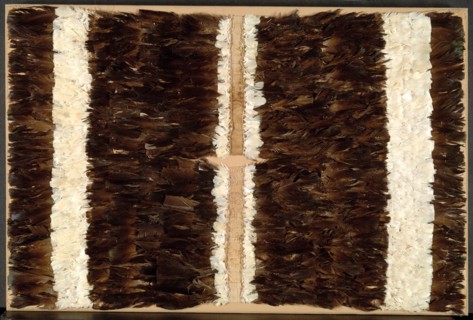 Feathered Tabard or Tunic, 600-1500. Andes, 7th-15th century. Black and white feathers sewn to