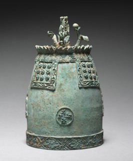 Bronze Ritual Bell, 1200s. Korea, Goryeo period (918-1392). Cast bronze with incised inscription;
