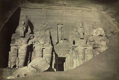 Temple of Ramesses II, Abu Simbel, c. 1860s. Antonio Beato (British, c. 1825-1903). Albumen print