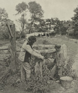 Pictures of East Anglian Life, pl. XXX: At the Grindstone--A Suffolk Farmyard, 1888. Peter Henry