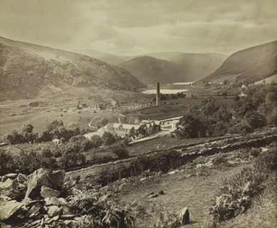 Monuments and Ruins of Erin: The Valley of Glendalough, County Wicklow, Ireland, c. 1864. William