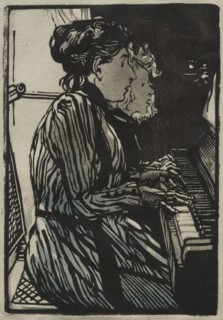 Etude a Quatre Mains, 1890. Auguste Louis Lepère (French, 1849-1918). Color woodcut