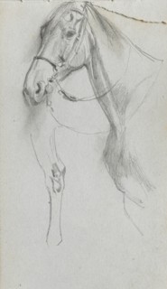Sketchbook, page 55: Study for a Horse. Ernest Meissonier (French, 1815-1891). Graphite;
