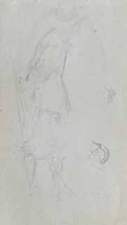 Sketchbook, page 05: Figure Study. Ernest Meissonier (French, 1815-1891). Graphite;