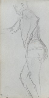 Sketchbook, page 87: Figure Study. Ernest Meissonier (French, 1815-1891). Graphite;