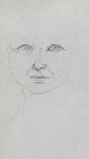 Sketchbook, page 59: Study of a Face. Ernest Meissonier (French, 1815-1891). Graphite;