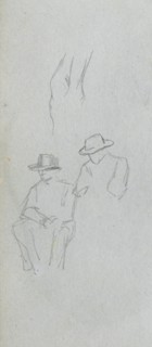 Sketchbook, page 32: Study of Figures. Ernest Meissonier (French, 1815-1891). Graphite;