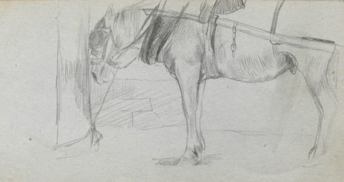 Sketchbook, page 06: Study of a Horse. Ernest Meissonier (French, 1815-1891). Graphite;