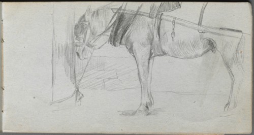 Sketchbook, page 06: Study of a Horse. Ernest Meissonier (French, 1815-1891). Graphite;