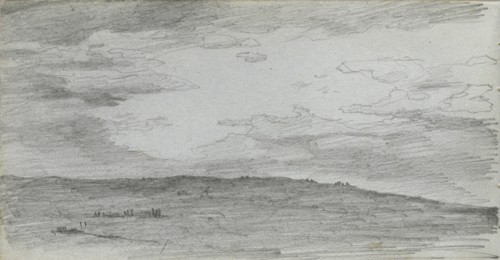 Sketchbook, page 34: Landscape Study. Ernest Meissonier (French, 1815-1891). Graphite;