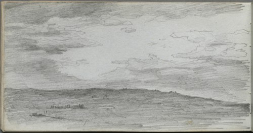 Sketchbook, page 34: Landscape Study. Ernest Meissonier (French, 1815-1891). Graphite;